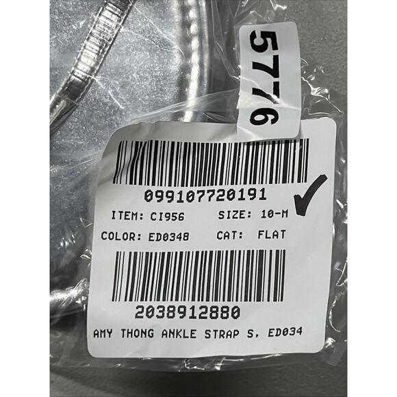 J Crew Factory Ankle Strap Thong Sandals Womens 10 M Silver Flat - Picture 8 of 8